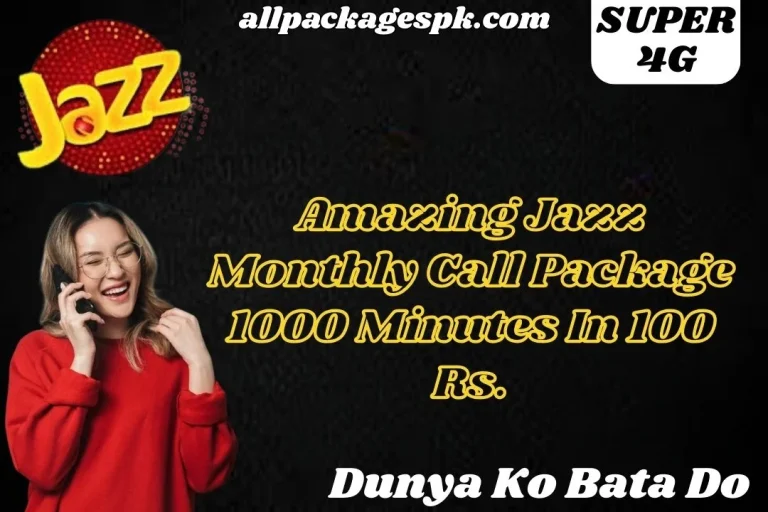Amazing Jazz Monthly Call Package 1000 Minutes In 100 Rs.