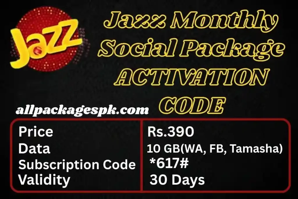 Jazz Monthly Social Package 2 Jazz Monthly Social Package ACTIVATION CODE