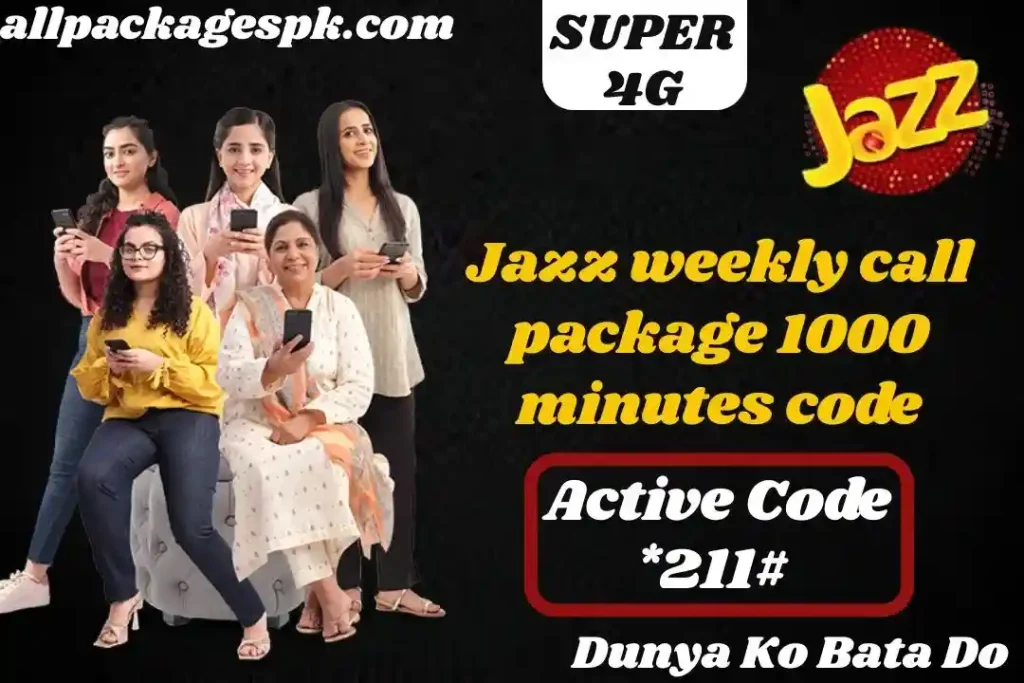 Jazz Weekly Voice Offer – 1000 Minutes in Rs 173 Only 2 Jazz weekly call package 1000 minutes code